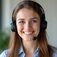 Support person assisting with a headset