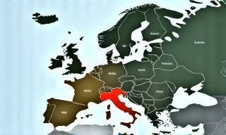 Map of Europe highlighting toll networks